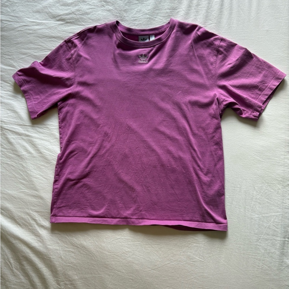 adidas Originals Trefoil Logo Tee | Purple Oversized T-Shirt | Women’s - Picture 1 of 4